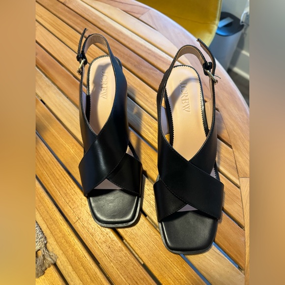 J.Crew Dylan crisscross block-heel sandals in leather NWT - Picture 3 of 9